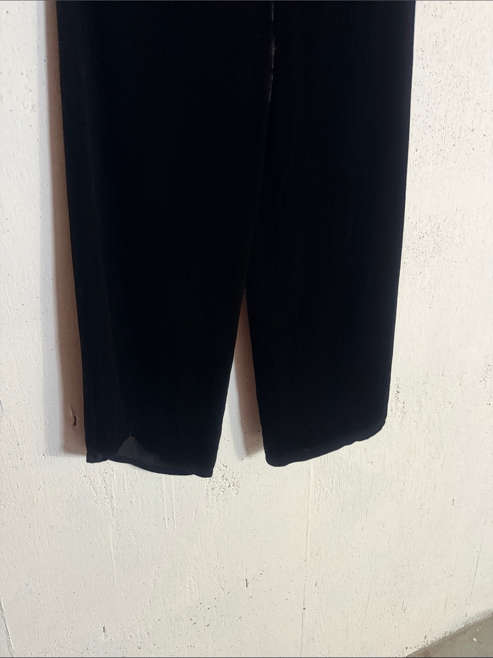 Vintage Rayon/Silk Blend Velvet Wide leg Pants, M - Picture 8 of 10